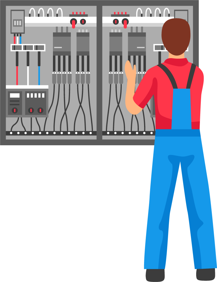 electric people decorative icons for maintenance and repair in home and industry