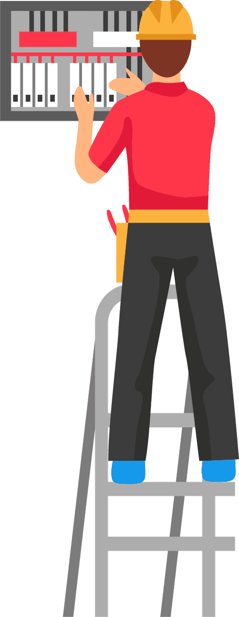 electric people decorative icons for electricians working on domestic installations