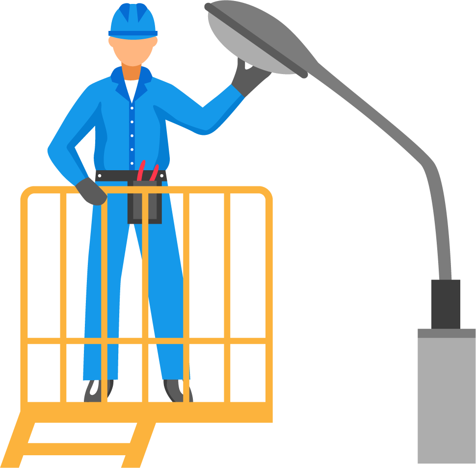 electric people decorative icons for maintenance tasks and service applications