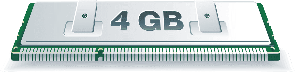 4 gb electronic computers technology icon vector for modern computing solutions and performance enhancement