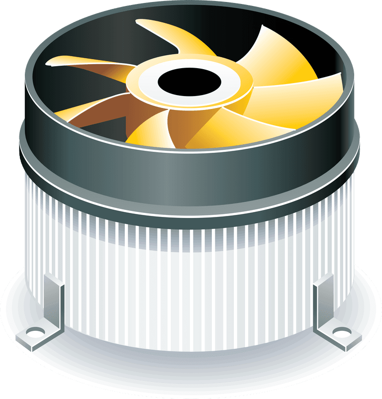 electronic computers technology icon vector featuring a high-performance cooling fan unit