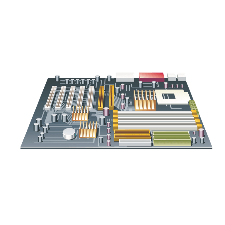 electronic computers technology icon vector showcasing motherboard features for advanced computing applications