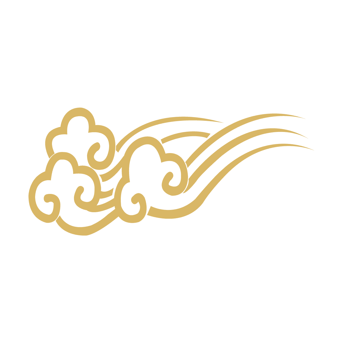 elegant golden clouds chinese style element