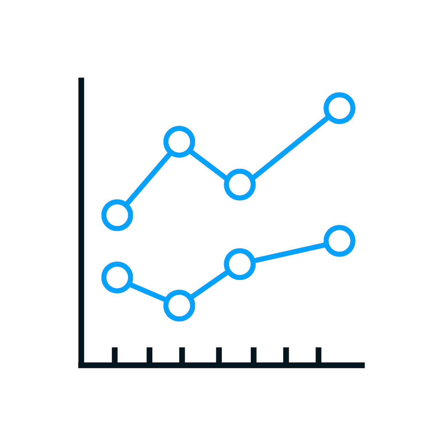 elegant graph line art trend analysis icon