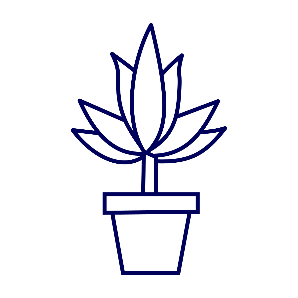 elegant line art potted plant icon design