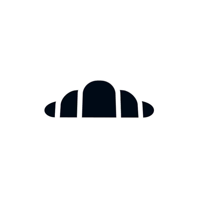elegant monochrome croissant icon for food