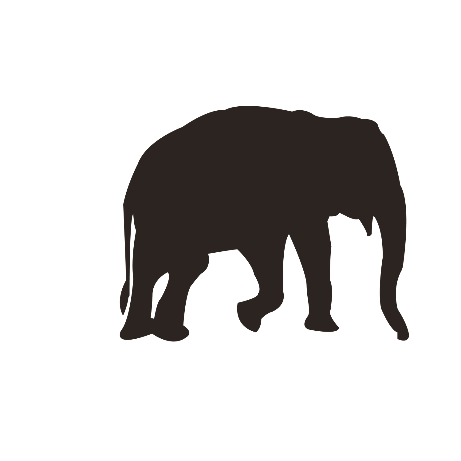 elegant brown elephant silhouette clipart for creative projects and animal lovers