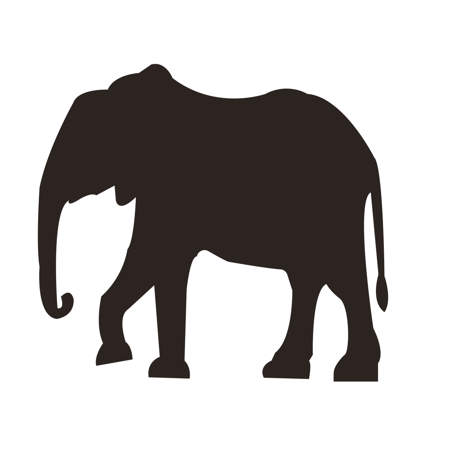 elegant brown elephant silhouette clipart for wildlife-themed projects and decor