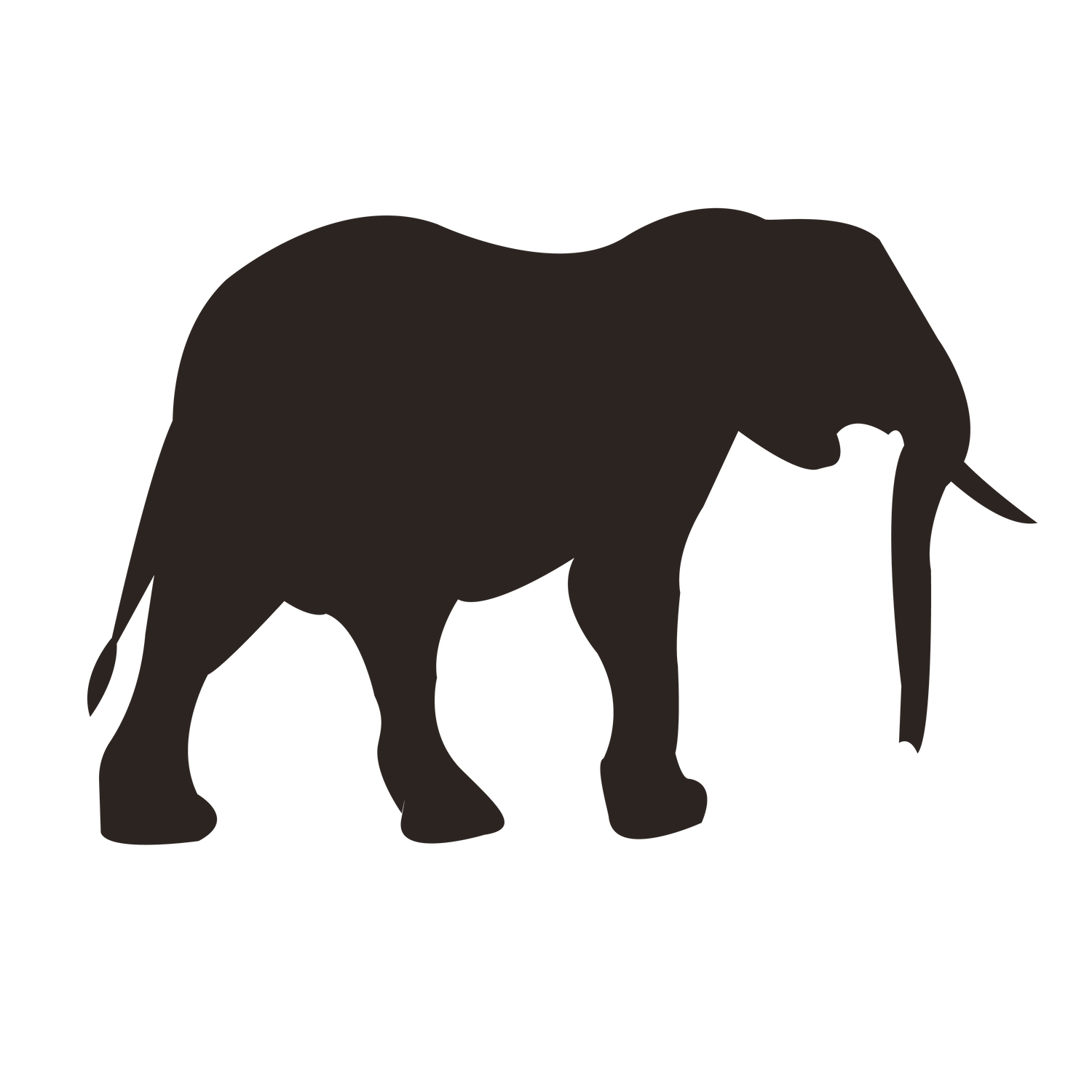 elegant brown elephant silhouette clipart perfect for nature-themed projects