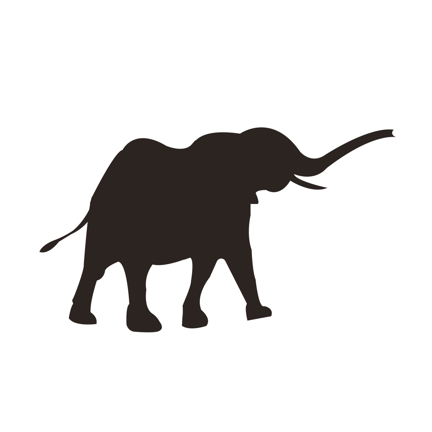 elephant silhouette brown elephant clipart for nature-themed projects and decorations