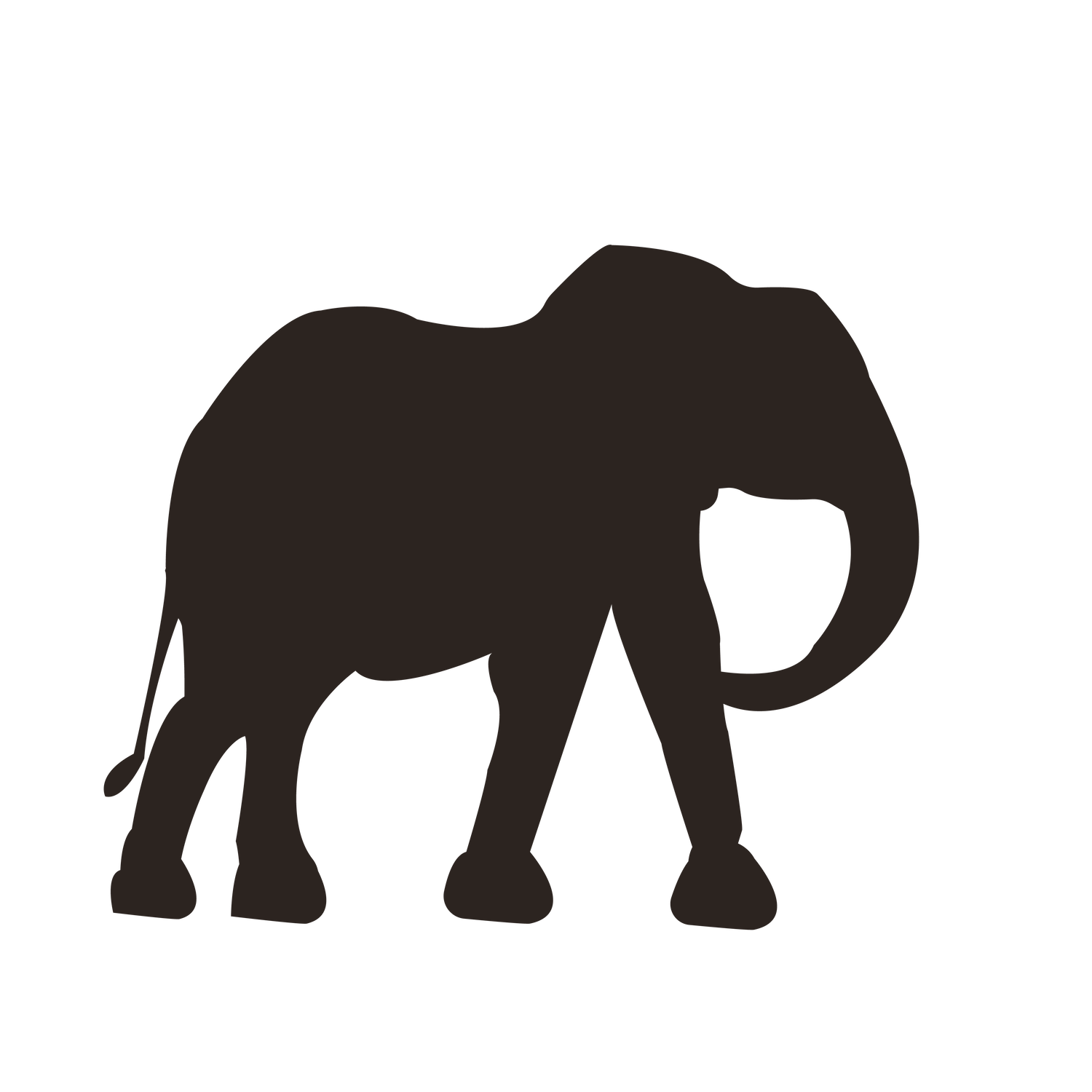 elegant brown elephant silhouette clipart for nature-themed projects and decor