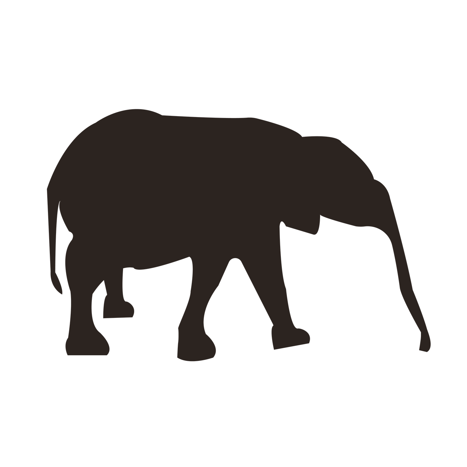 elegant brown elephant silhouette clipart for versatile creative projects