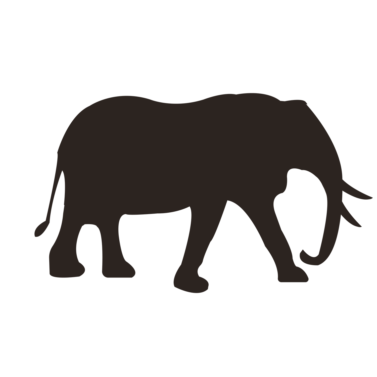 elegant brown elephant silhouette clipart for nature-themed projects and presentations