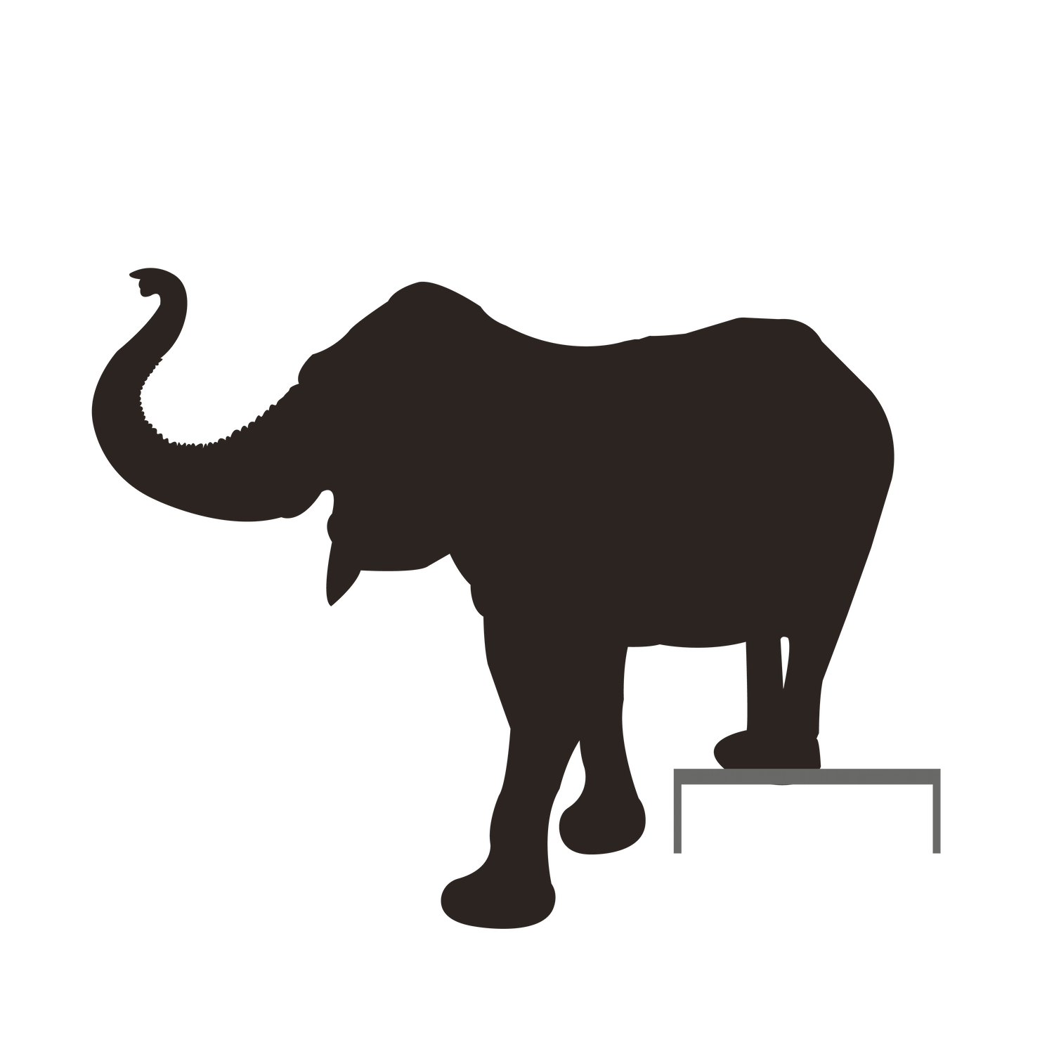 elegant brown elephant silhouette clipart for creative projects and decorations