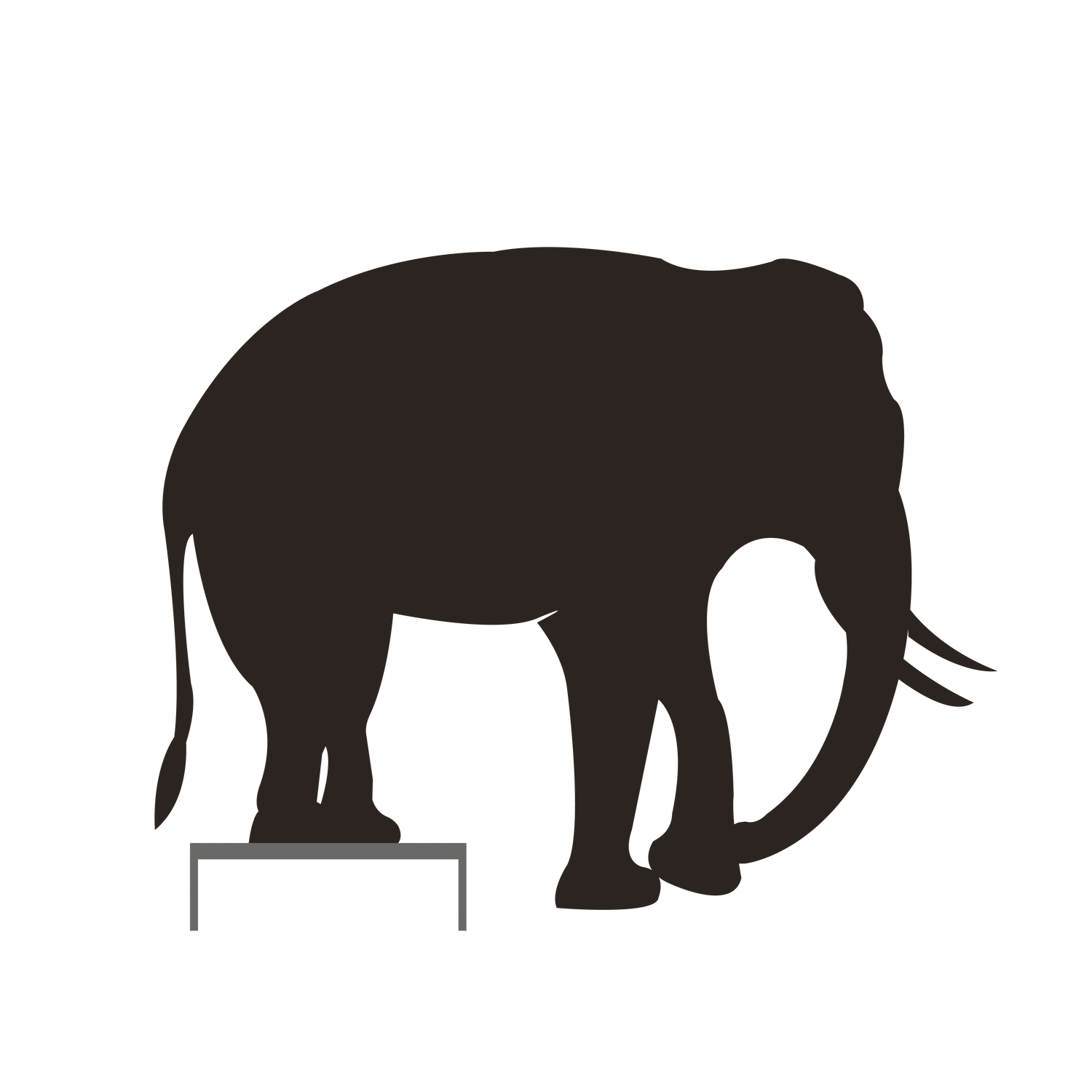 elegant brown elephant silhouette clipart for animal-themed projects and presentations