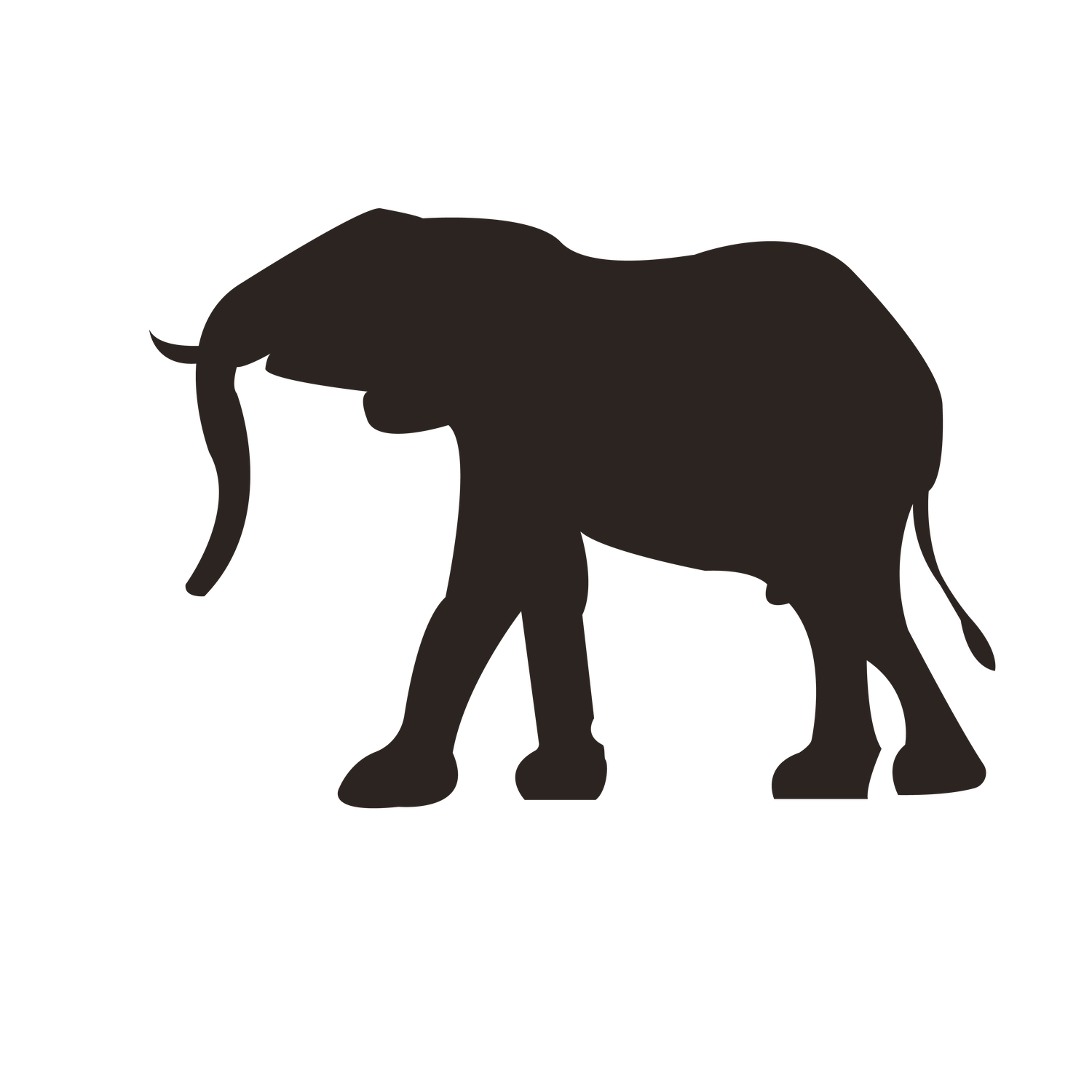 elegant brown elephant silhouette clipart for nature-themed projects and decorations