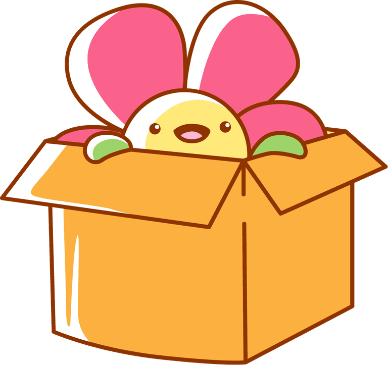 emoticon flower sticker element for cheerful decoration and playful messaging
