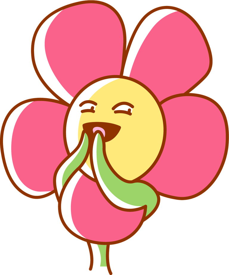 emoticon flower sticker element for cheerful messages and playful expressions on digital platforms