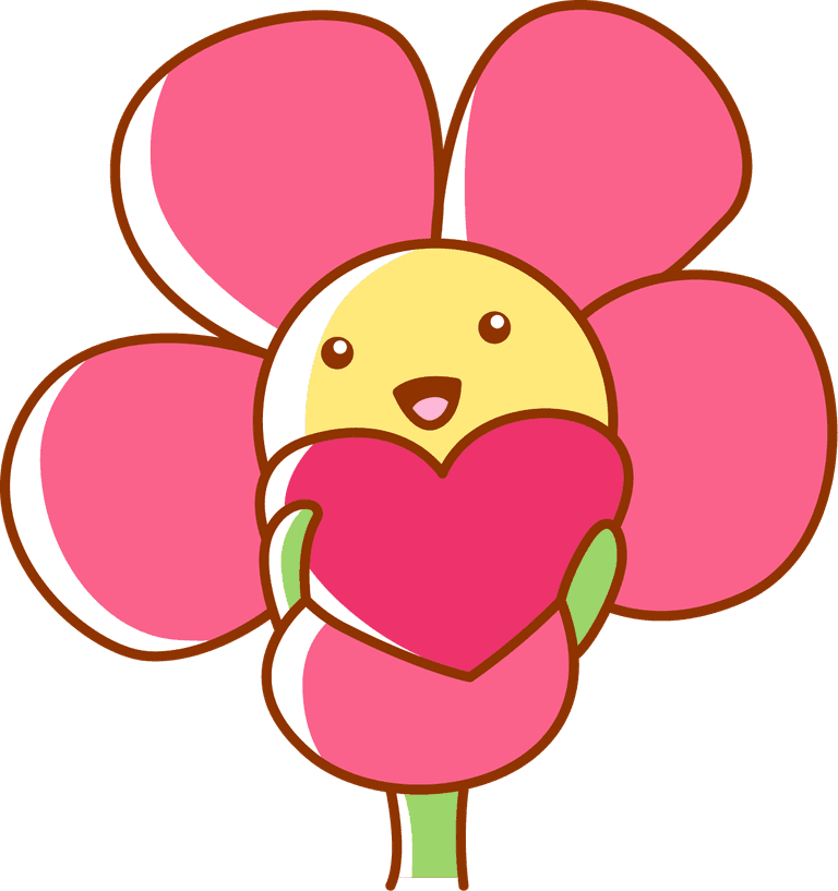 emoticon flower sticker element for cheerful messaging and social media use