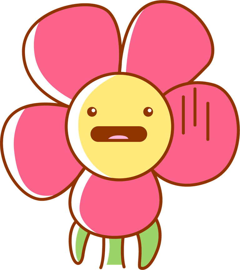 emoticon flower sticker element with cute character expression for brightening up any message