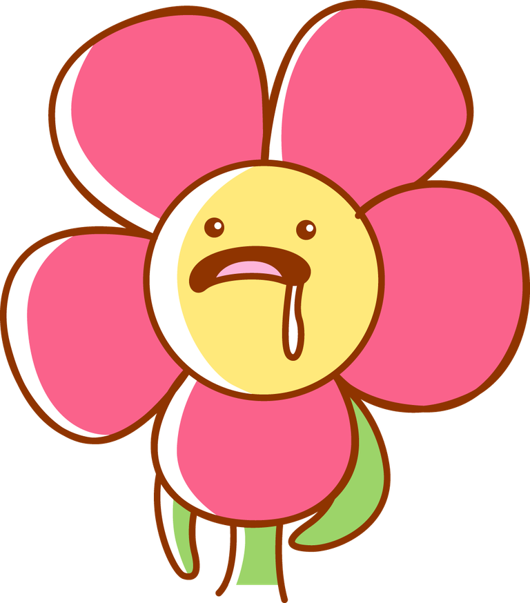 emoticon flower sticker element for cheerful messaging and playful decoration purposes