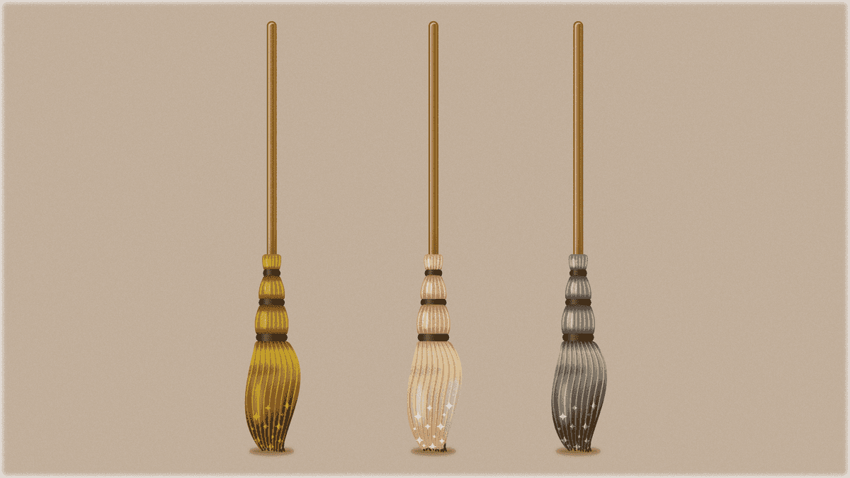 Enchanted magical broom,witch broom