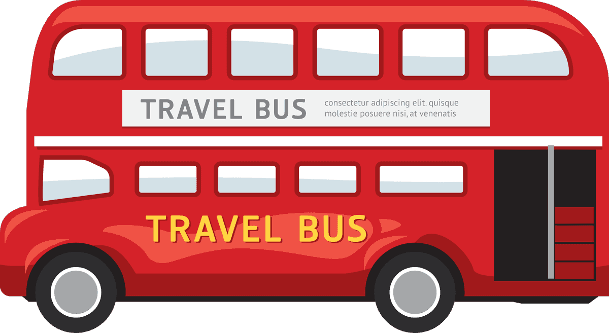 england tourism elements vector showcasing iconic red double-decker bus for travel adventures