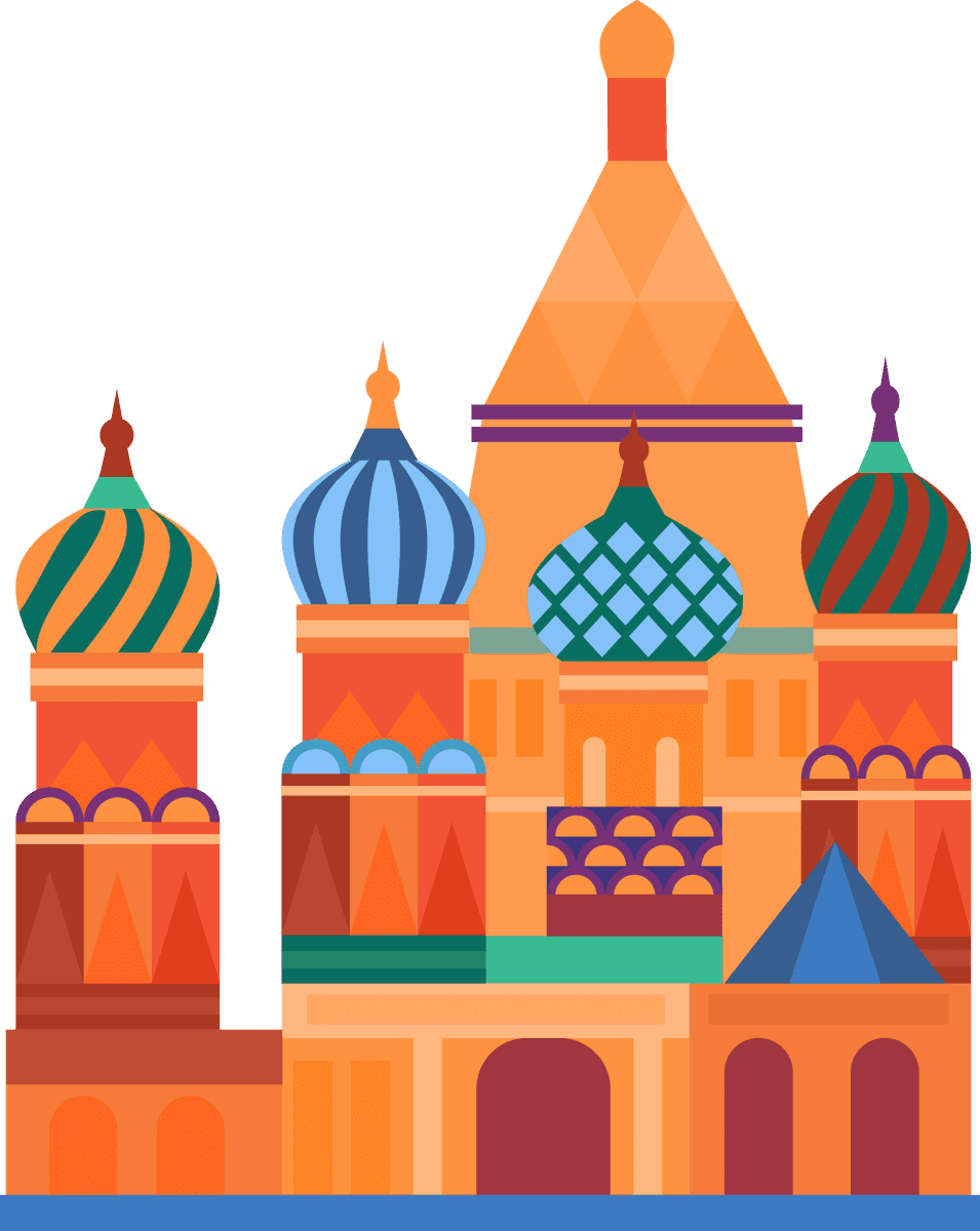 europe landmark infographic elements showcasing vibrant architecture and colorful domes