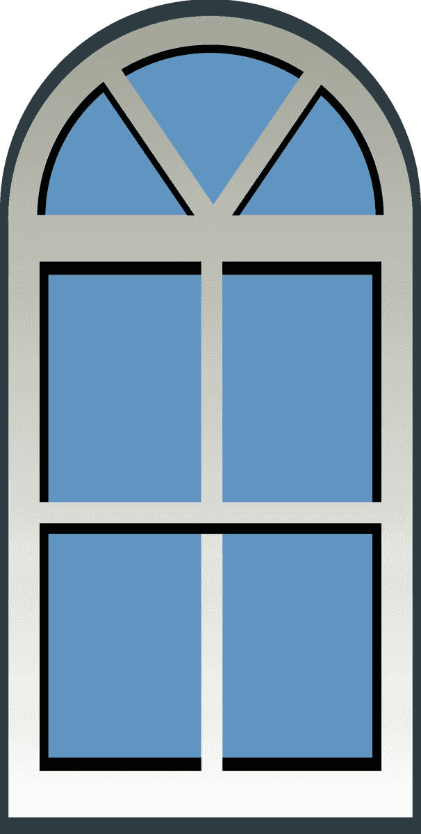 europeanstyle courtyard element vector showcasing a stylish arched window for modern aesthetics