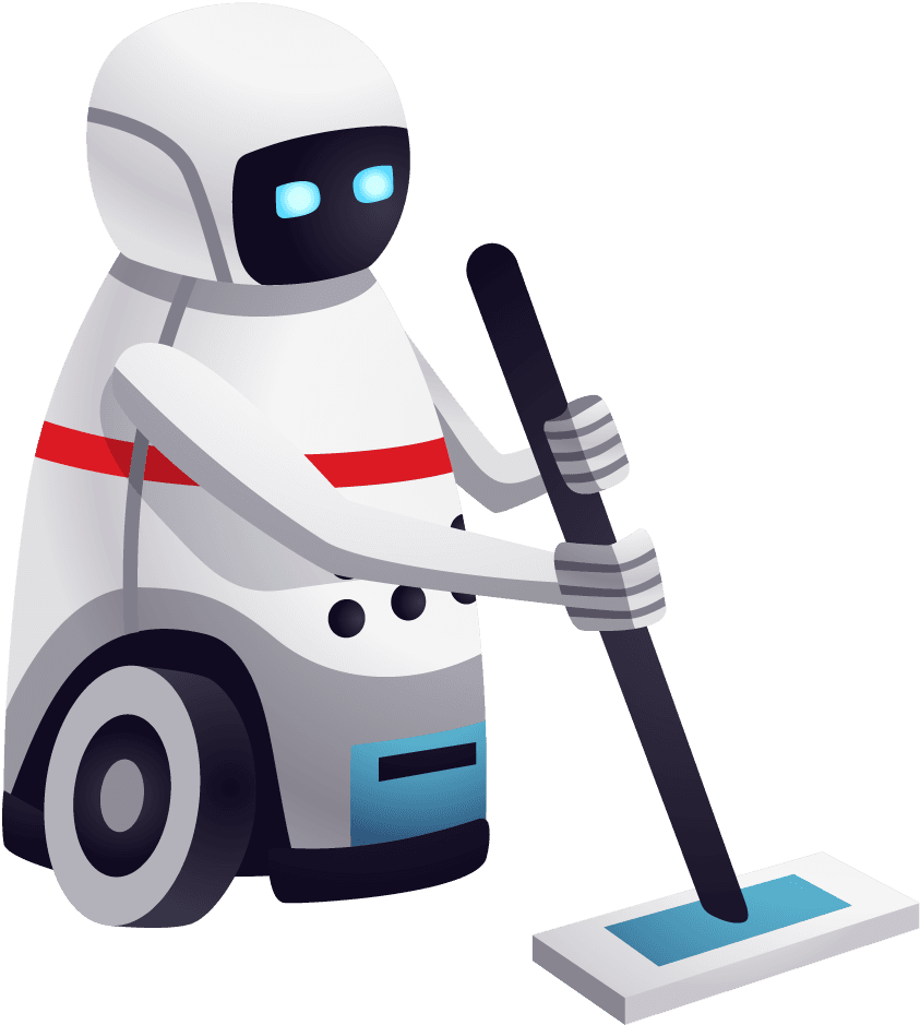 evolution and future robots - house keeping robot, dog robot, spider robot illustration