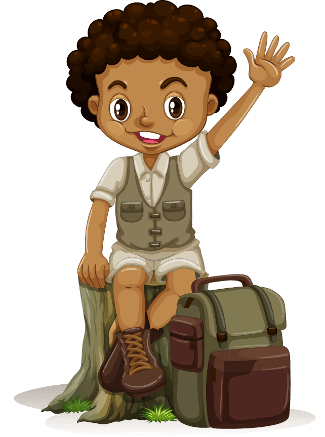 explorer multicultural scout with globe for educational adventures and outdoor learning
