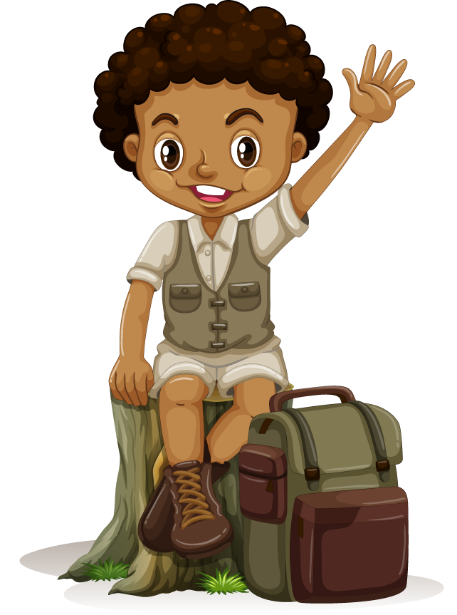 explorer multicultural scout with globe for educational adventures and outdoor learning