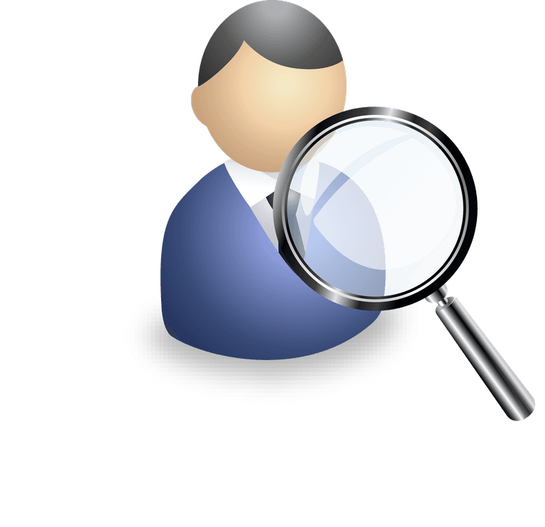 exquisite commercial icon vector featuring a professional persona with magnifying glass for search functions