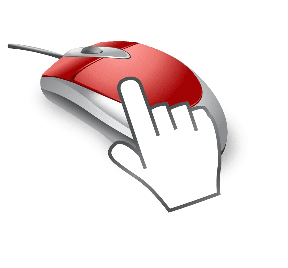 exquisite commercial icon vector of a modern mouse with clicking hand for online use