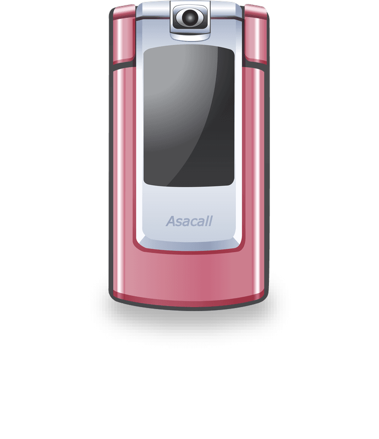 exquisite commercial icon vector of a stylish pink flip phone for nostalgic communication