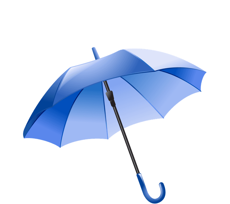 exquisite commercial icon vector of a stylish blue umbrella for weather protection and branding