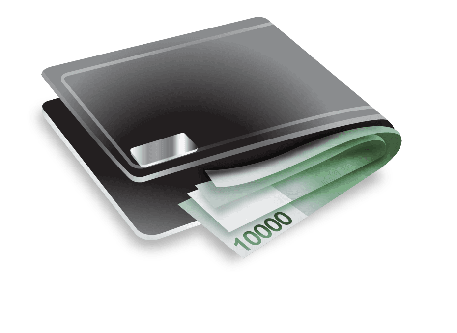 exquisite commercial icon vector representing a stylish wallet with cash and modern aesthetics