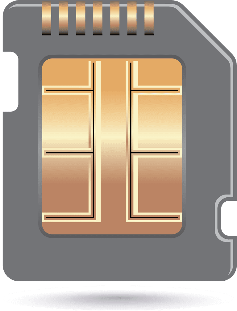 exquisite technology icon vector showcasing a detailed sim card for mobile connectivity and storage solutions