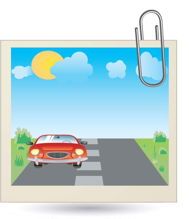 exquisite technology icon vector showcasing a red car on a sunny day with vibrant scenery