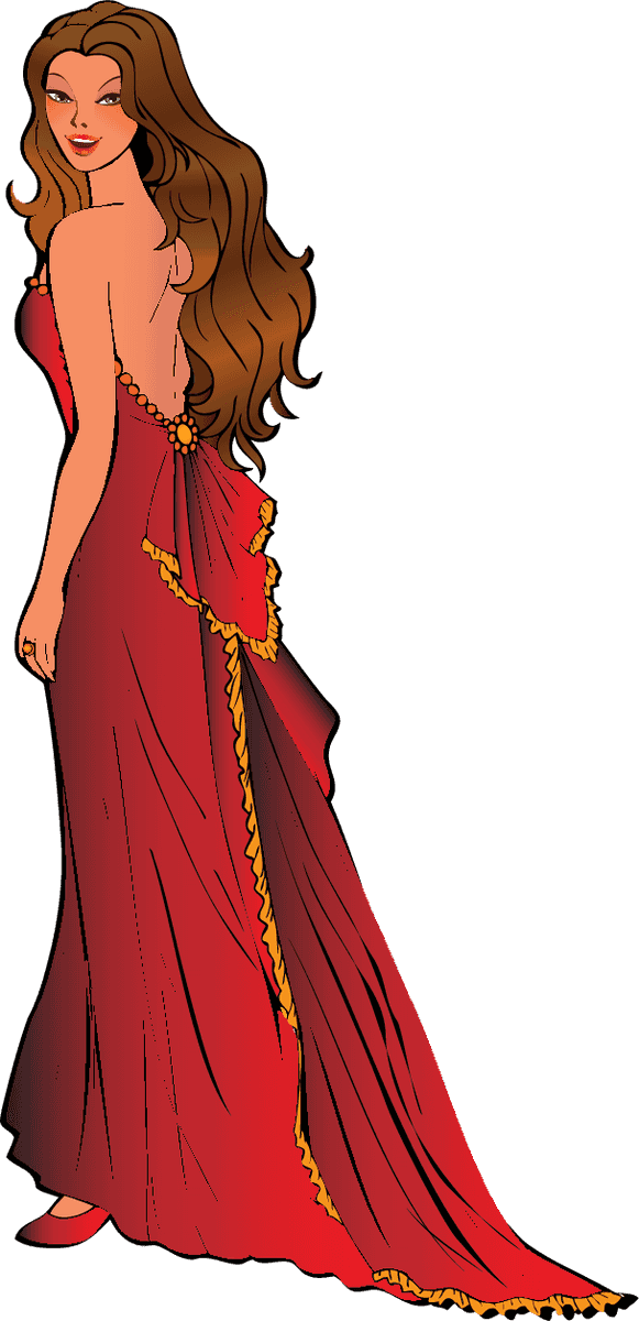 fairy beautiful princess vector in a stunning red gown perfect for storybook illustrations