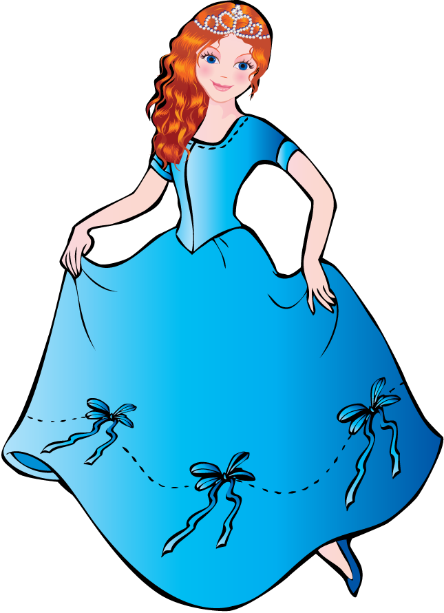 fairy beautiful princess vector illustration with elegant gown and charming tiara