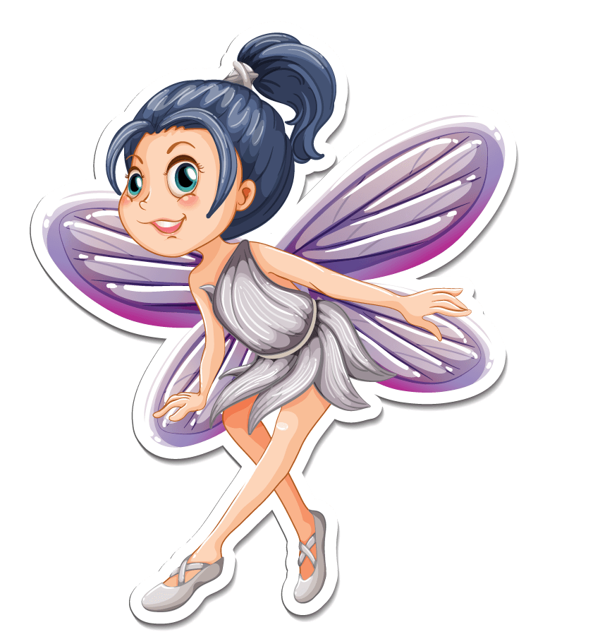 fairy set stickers with beautiful fairies mermaid cartoon character