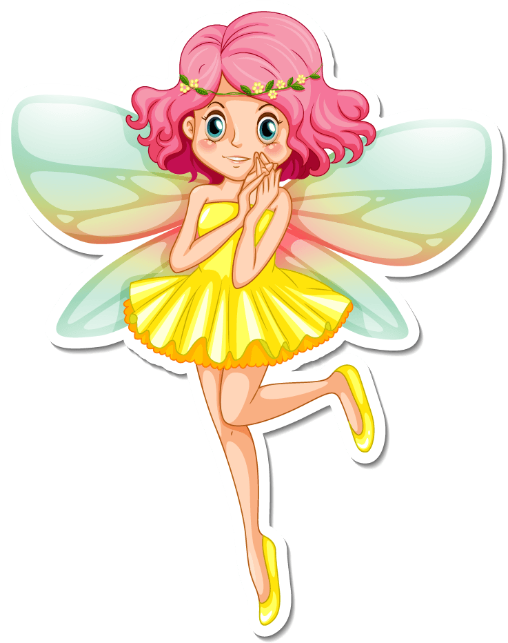 fairy set stickers with beautiful fairies mermaid cartoon character