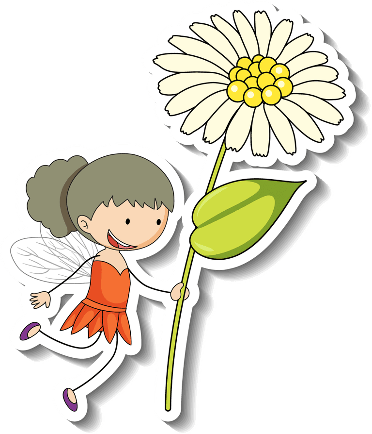 fairy sticker set with different fantasy cartoon characters