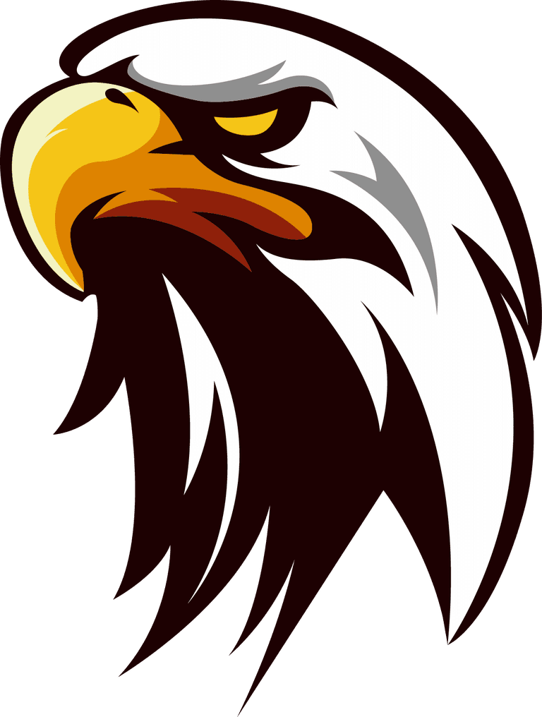 falcon head eagle logotypes heads sketch colored handdrawn 