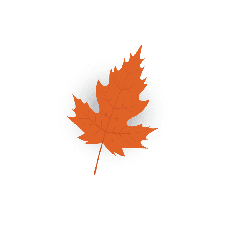 fall leaves icons orange modern shapes