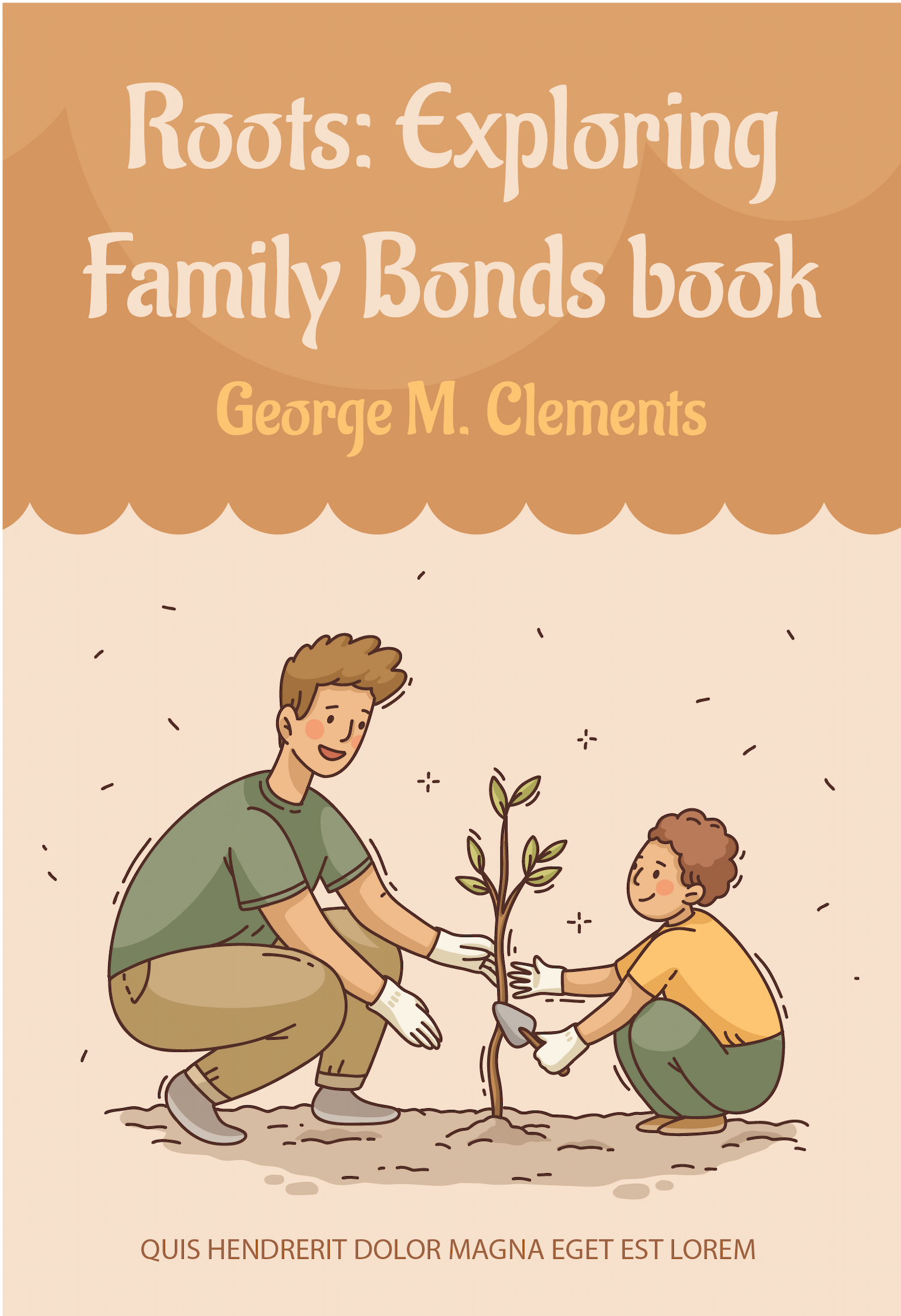 family and kid book cover template