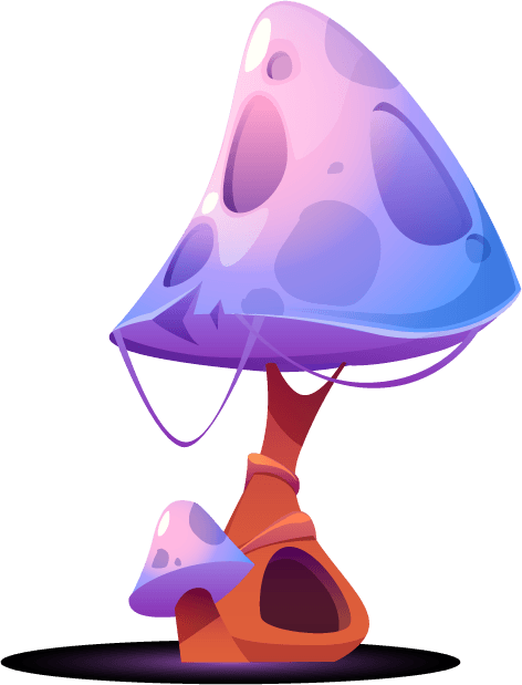 fantasy trees mushrooms ui game design cartoon