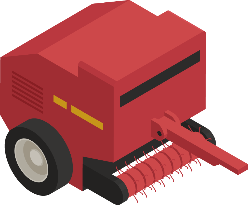 isometric farm garden machinery