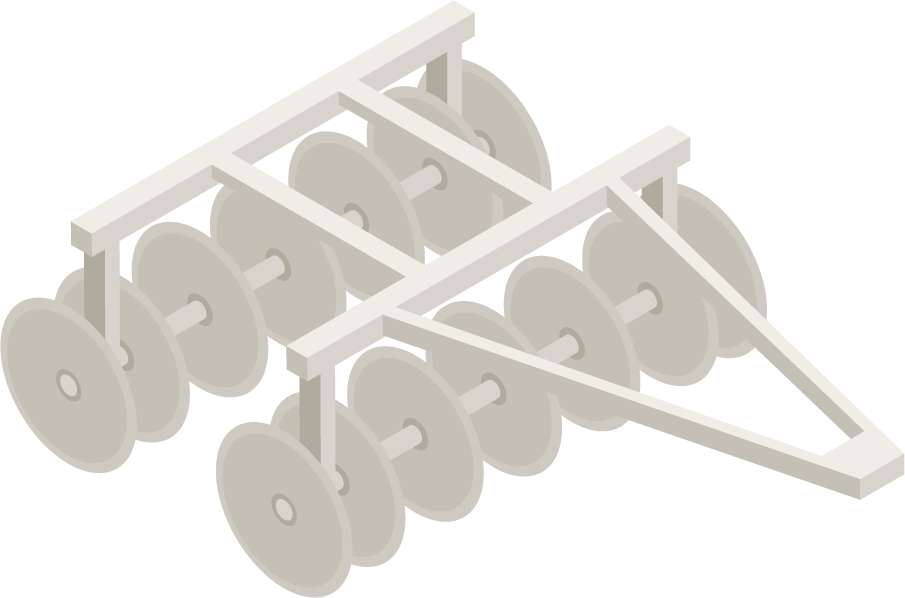 isometric farm garden machinery for efficient soil cultivation and agricultural enhancement